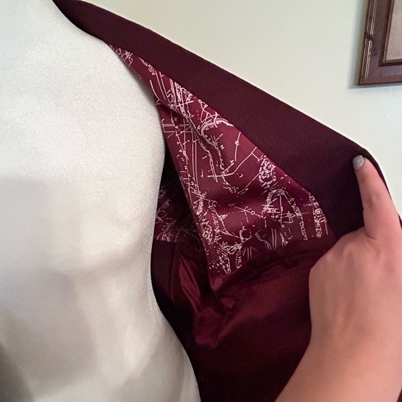 Nautica Men’s Burgundy Modern Fit Wool Sports Coat Blazer - Picture 8 of 11